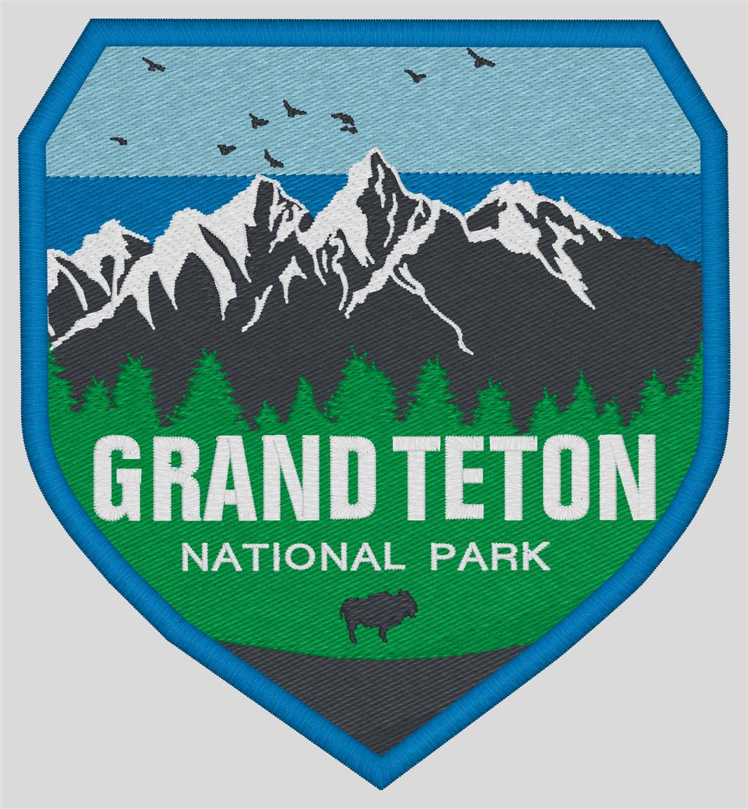 national park embroidered patch grand teton